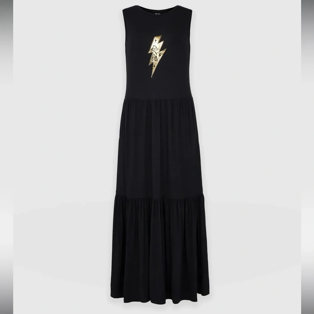 Saint + Sofia Greenwich Dress Black Rock N Roll Size 14 Stretch